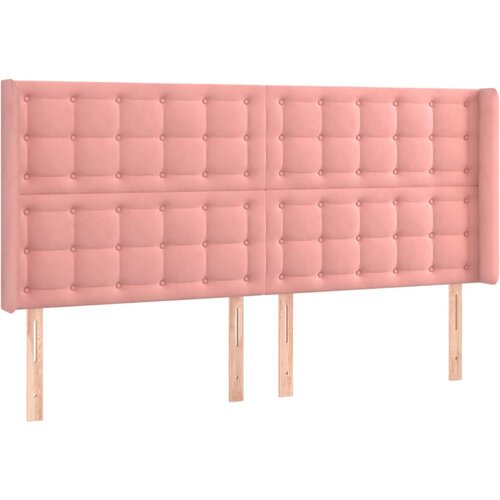 VidaXL Vzglavje z u&amp;scaron;esi roza 183x16x118/128 cm žamet, (20952307) Slike