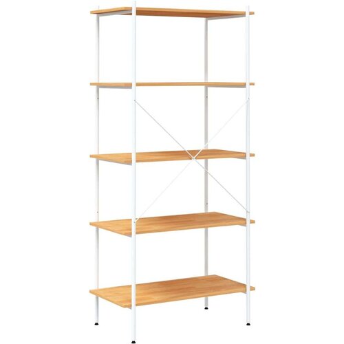 VidaXL 5-nadstropni regal s policami bel in hrast 80x40x163 cm Slike