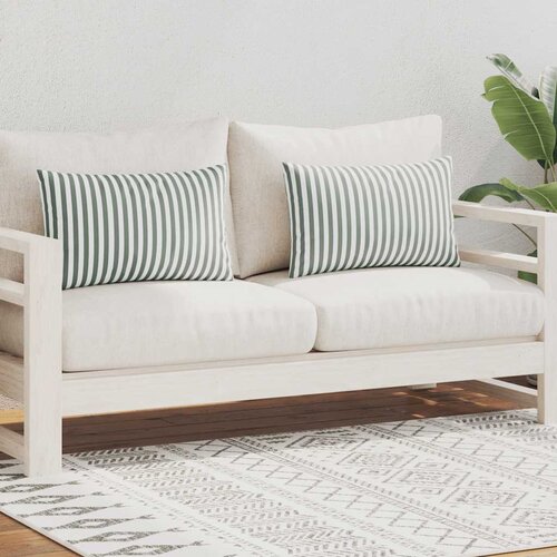  Vrtni jastuci s prugastim uzorkom 2 kom 60 x 40 cm sivi Slike