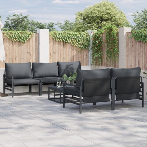 VidaXL Sjedeća garnitura za vrt 6 pcs Antracit 70 x 70.5 x 31.5 cm Slike