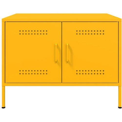  Stolić za kavu boje senfa 68x50x50,5 cm čelik Slike