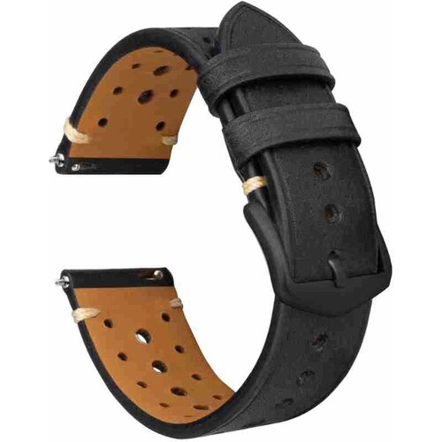 INF Črn mat usnjen pašček za uro za Huawei Tissot 19 mm, (22112196) Cene