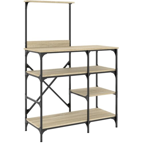  Pekarski stalak boje hrasta 90 x 40 x 132 cm od drva i metala Slike