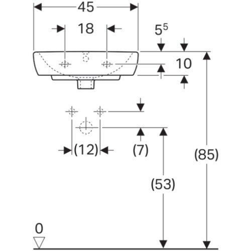 Geberit Selnova Square 45 lavabo za pranje ruku 500.322.01.1(7) Slike