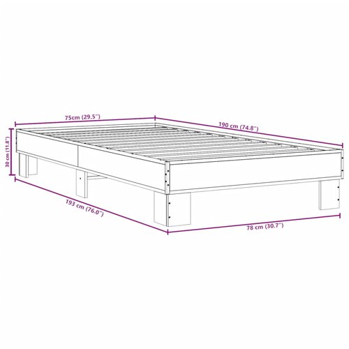  Okvir za krevet boja hrasta 75 x 190 cm od konstruiranog drva Slike