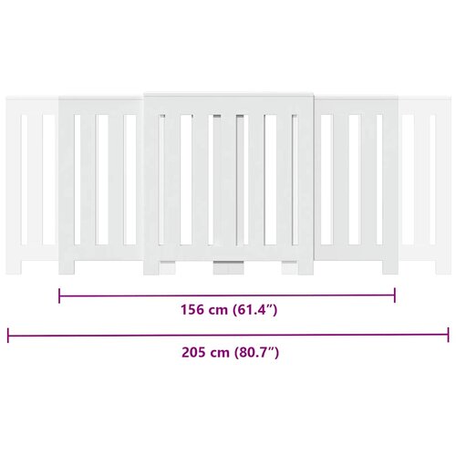 VidaXL Pokrov za radijator bijeli 205x21,5x83,5 cm konstruirano drvo Slike