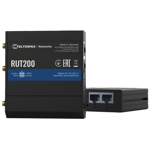 Teltonika RUT200 Industrial LTE WiFi Router, 4G, 1xWAN, 1xLAN, 1xSIM Cene