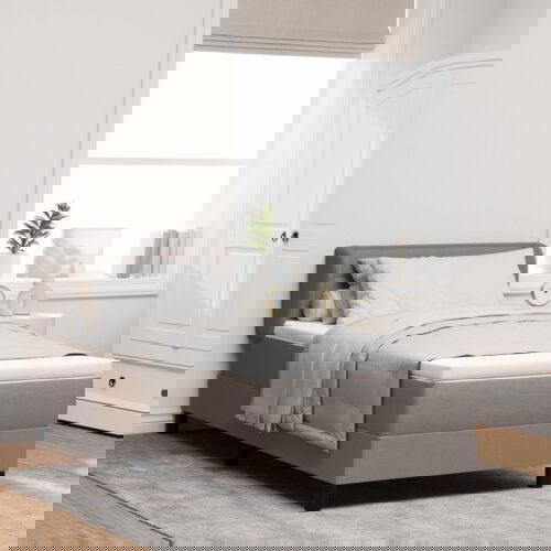 Box Spring Krevet s Madracem Taupe 80x200 cm Tkanina Cijene