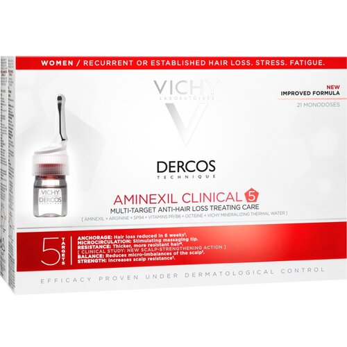 Vichy dercos Aminexil Clinical 5 njega protiv opadanja kose 21x6 ml za žene Slike