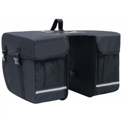 vidaXL dvojna kolesarska torba za zadnji prtljažnik vodotesna 35L črna