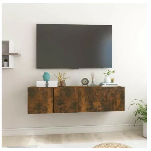  Viseča TV omarica 2 kosa dimljen hrast 60x30x30 cm