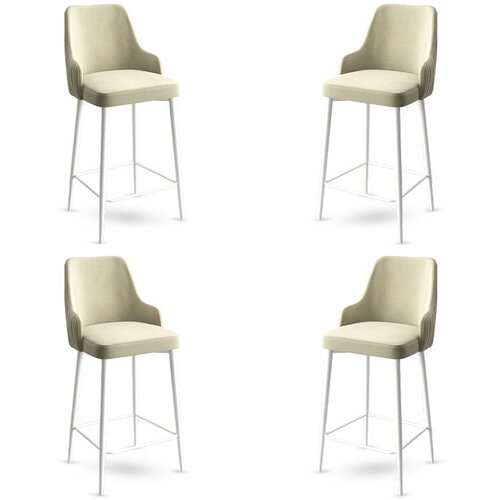 Hanah home set barskih stolica Enox, 4 komada, Krem-beli Slike