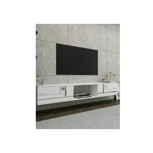 Hanah home Hanah Kućna TV komoda Aredam, 150x25,6x29,6 cm, Bijela Cene