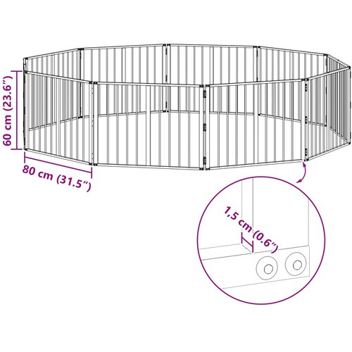  Vrata za pse 10 pcs Crna 80 x 60 cm Cinkani čelik Slike