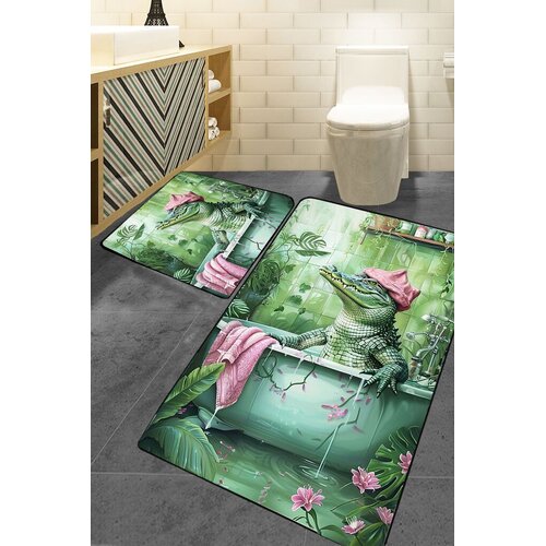 Lessentiel Maison Set tepiha za kupatilo, 2 komada, Zelena Slike