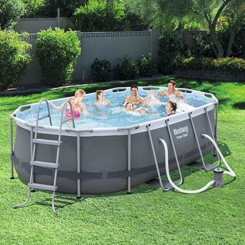 Bestway Ovalni porodični bazen Power Steel 427x250x100 cm sa pumpom i merdevinama Cene
