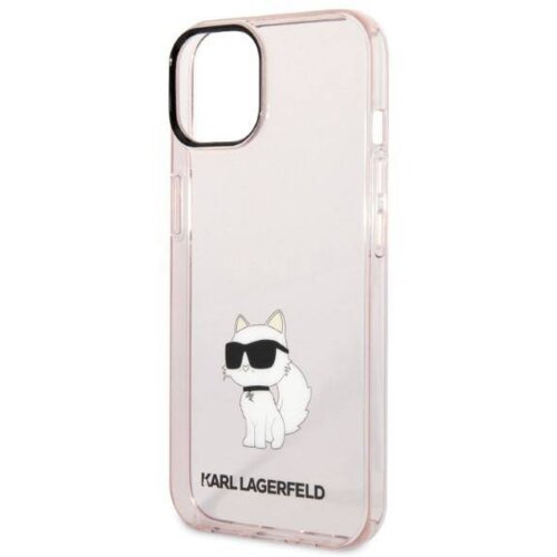 Karl Lagerfeld KLHCP14SHNCHTCP za&amp;scaron;čita ovitek za iphone 14 prozorno roza - iml nft choupette logo Slike