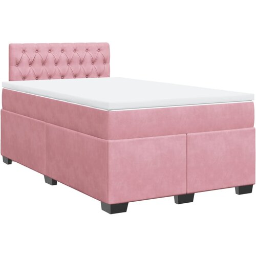vidaXL Box spring krevet s madracem ružičasti 120 x 200 cm baršunasti Cijene