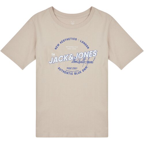 Jack & Jones Majica sivkasto bež / mornarsko plava / bijela Cijene