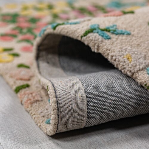 Flair Rugs Kremno bela ročno tkana volnena preproga 200x290 cm Emilia Floral &amp;ndash; Slike