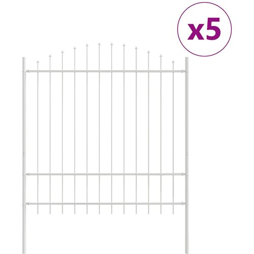  Vrtna Ograda 5 pcs Bijelo 170 x 215 cm Čelik s prahom premazan Slike