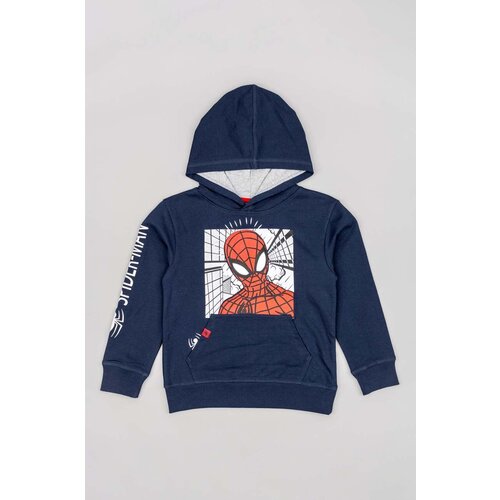 Zippy Otro&amp;scaron;ki bombažen pulover x Spiderman mornarsko modra barva, s kapuco Slike