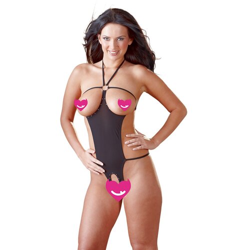 NO:XQSE Open Cups Body with Rhinestones 2640490 Black Cene