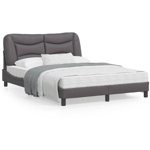 VidaXL Okvir za krevet s uzglavljem sivi 140x200 cm od umjetne kože Slike