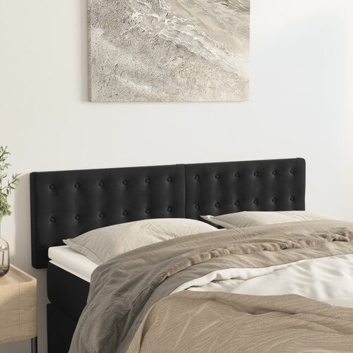  Uzglavlja crna 144x5x78/88 cm bar&scaron;unasta Cijene