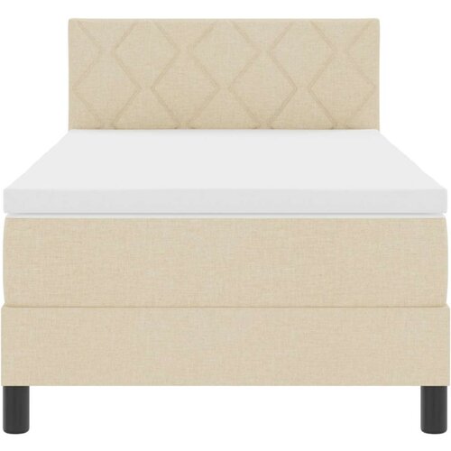 Box Spring Krevet s Madracem Kremasti 90x200 cm Tkanina Slike