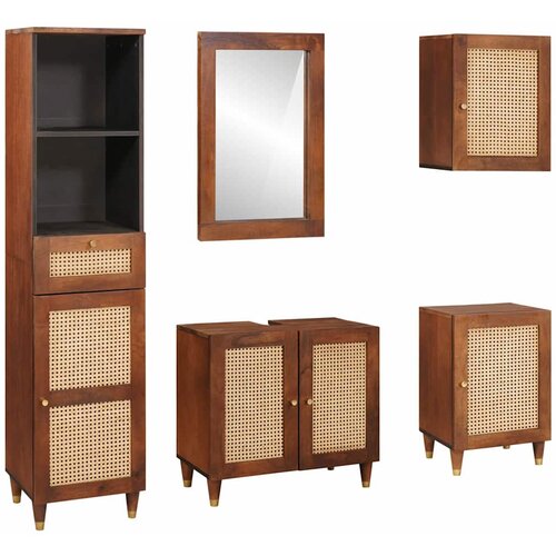 vidaXL Kupaonski namještaj s ladicama Zidne s vratima 5 pcs 38 x 33 x 160 cm Cijene