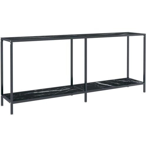 VidaXL Konzolni stol crni 180 x 35 x 75,5 cm od kaljenog stakla Slike