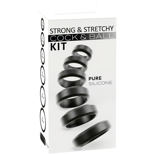 You2Toys set prstenova za penis i testise (crni) - 6 komada Slike