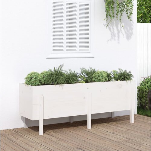 vidaXL Povišena vrtna gredica bijela 160 x 50 x 57 cm masivna borovina Cijene