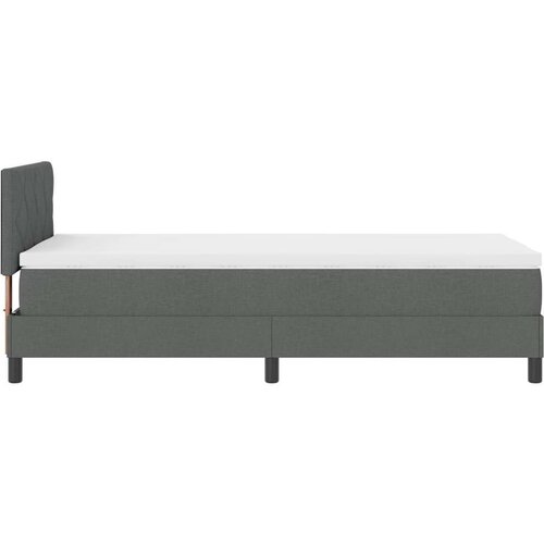  Krevet s kutijom s madracem tamno sivi 100x200 cm tkanina Slike