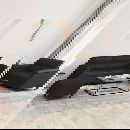 vidaXL 3-dijelni set sofa s jastucima crni od umjetne kože Cijene