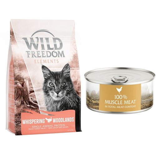 Wild Freedom suha mačja hrana 6,5 kg + WF Instinctive mokra mačja hrana 6 x 70 g po posebni ceni! - Adult "Whispering Woodlands" puran - recept brez žit 6,5 kg + Instinctive Wide Praries - pi&scaron;čanec 6 x 70 g Cijene