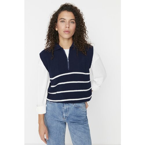 Trendyol Sweater Vest - Navy blue - Regular Cene