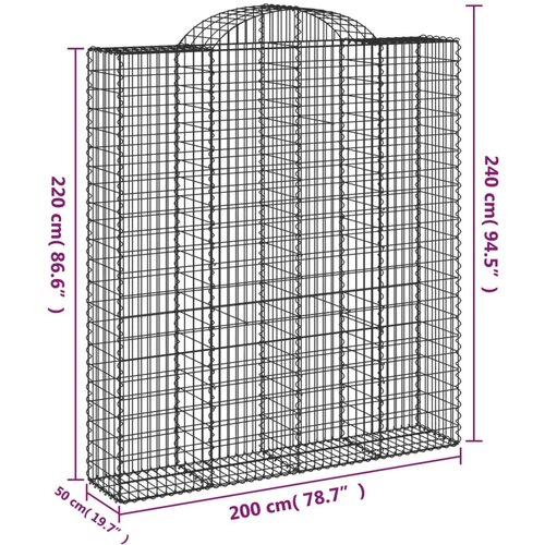  Lučne gabionske ko&amp;scaron;are 14kom 200x50x220/240cm pocinčano željezo Slike