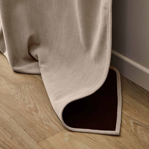 Douceur d int&amp;eacute;rieur Rjava izolacijska zavesa iz rebrastega žameta 140x260 cm Madison &amp;ndash; Slike