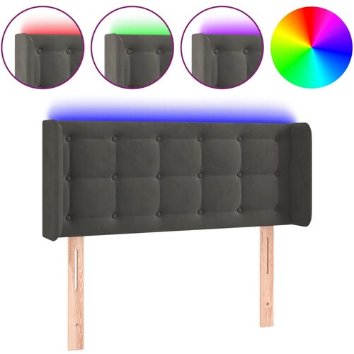 VidaXL LED posteljno vzglavje temno sivo 93x16x78/88 cm žamet, (20933749) Slike