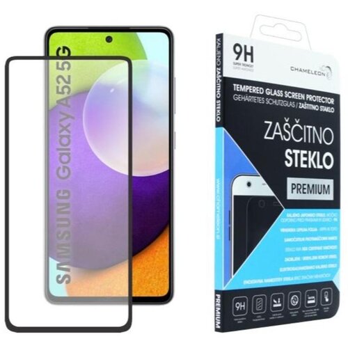 Chameleon Samsung Galaxy A52 / A52 5G / A52s 5G, za&amp;scaron;čitno steklo Premium, črno do roba Slike