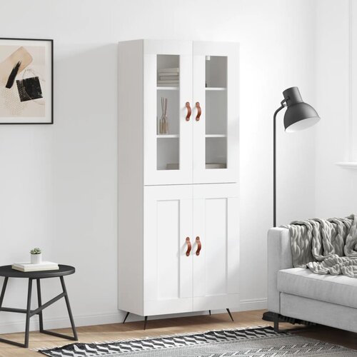 The Living Store Visoka omara bela 69,5x34x180 cm inženirski les - Visoka Omara, (21435096) Slike