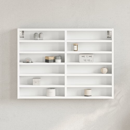  The Living Store Vitrina bela 80x8,5x58 cm inženirski les - Vitrina, (21497155) Slike