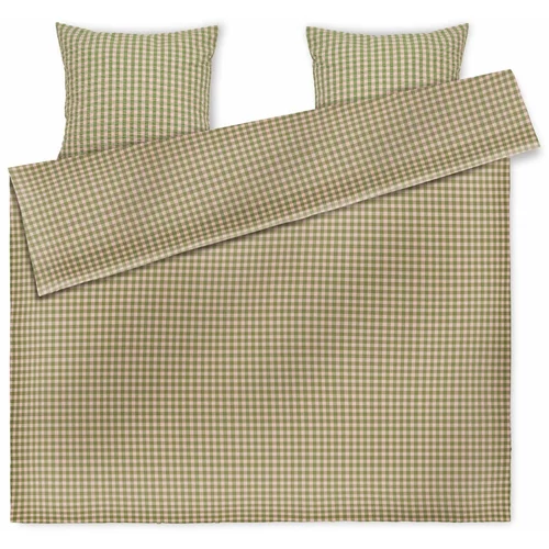 JUNA Zelena/ružičasta posteljina za bračni krevet/za produženi krevet od krepa 200x220 cm Bæk&Bølge –