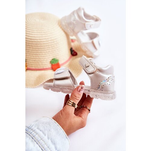 Gemre PE1 Comfortable Children's Sandals With Decoration Silver Cayo Cene