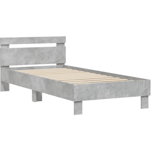 VidaXL Posteljni okvir z vzglavjem betonsko siv 75x190 cm inž. les, (21018319) Slike