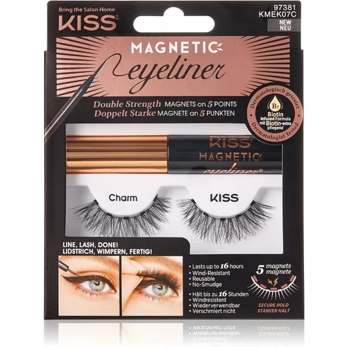 Kiss Magnetic Eyeliner & Eyelash Kit magnetne trepavice 07 Charm 5 g