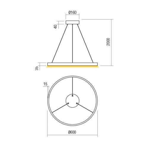  Redo 01-2865 - LED prigu&amp;scaron;iva luster na sajli FEBE LED/37W/230V zlatna Slike