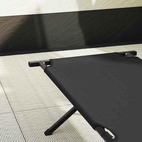  Sklopivi kamperski krevet 2 pcs Crna 193 x 69 x 45 cm Slike